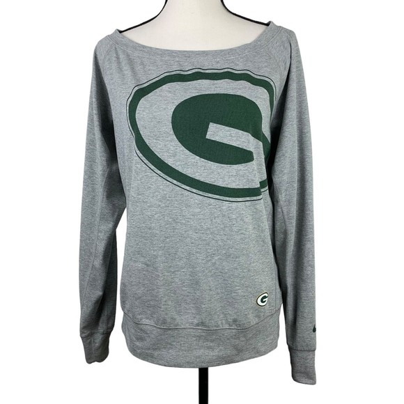 Nike Tops - Nike Women’s Dri Fit Green Bay Packers Top Size Medium Gray Long Sleeve Shirt